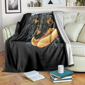 Dog Meme Throw Blanket Funny Dachshund Dog In A Hot Dog Costume TS12 Print Your Wear