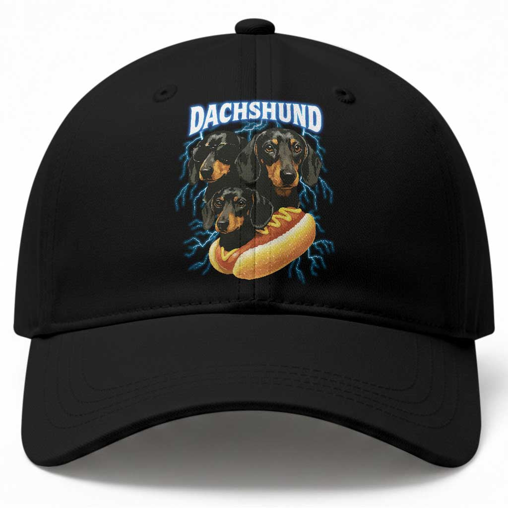 Dog Meme Baseball Cap Funny Dachshund Dog In A Hot Dog Costume TS12 Print Your Wear