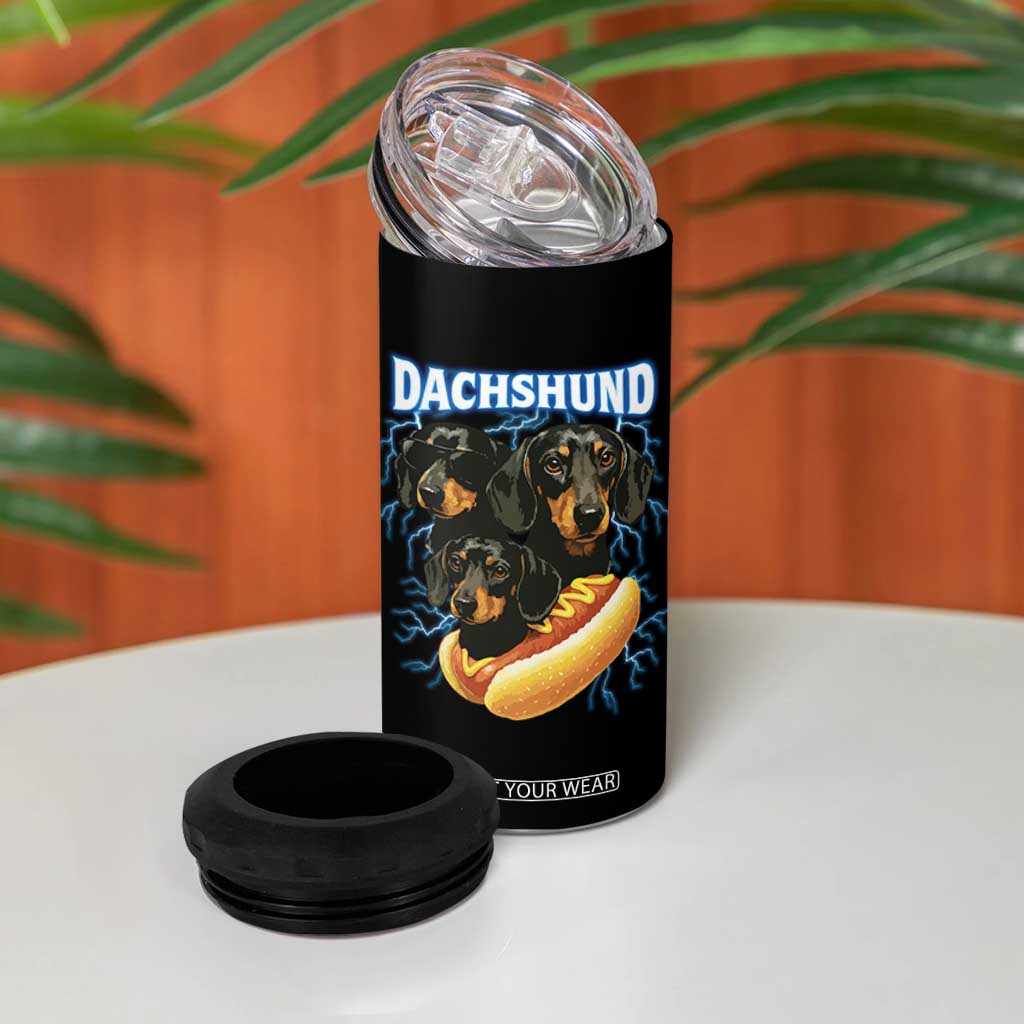 Dog Meme 4 in 1 Can Cooler Tumbler Funny Dachshund Dog In A Hot Dog Costume TS12 Print Your Wear