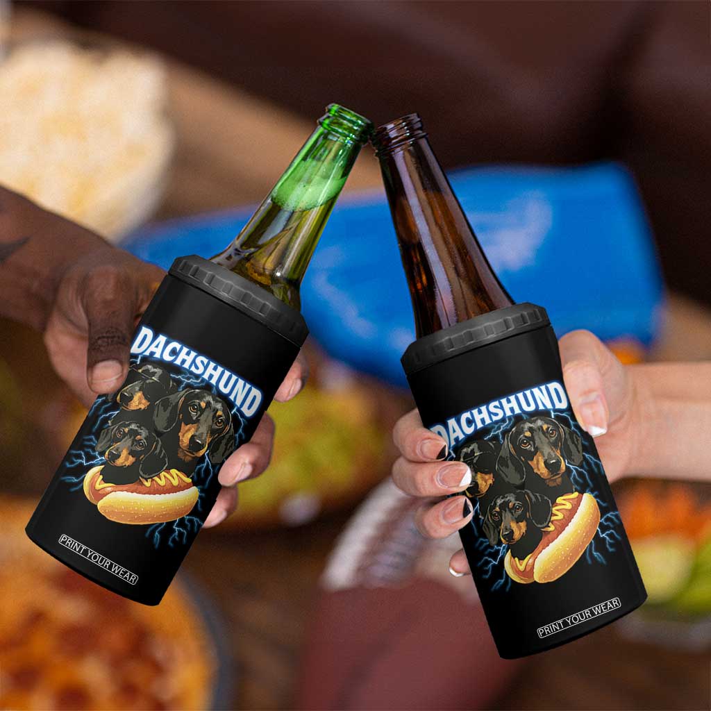 Dog Meme 4 in 1 Can Cooler Tumbler Funny Dachshund Dog In A Hot Dog Costume TS12 Print Your Wear