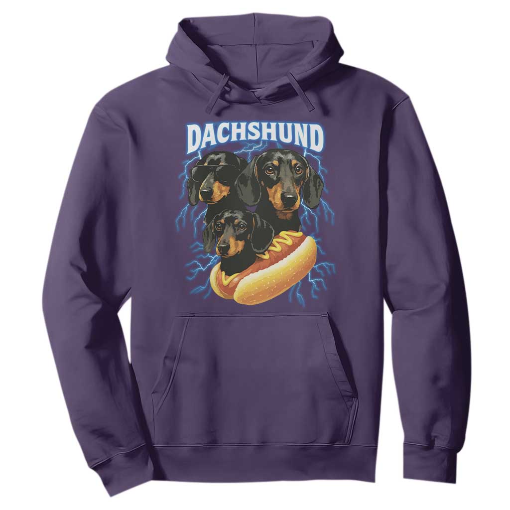 Dog Meme Hoodie Funny Dachshund Dog In A Hot Dog Costume TS12 Purple Print Your Wear