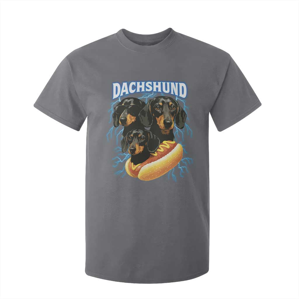 Dog Meme T Shirt For Kid Funny Dachshund Dog In A Hot Dog Costume TS12 Charcoal Print Your Wear