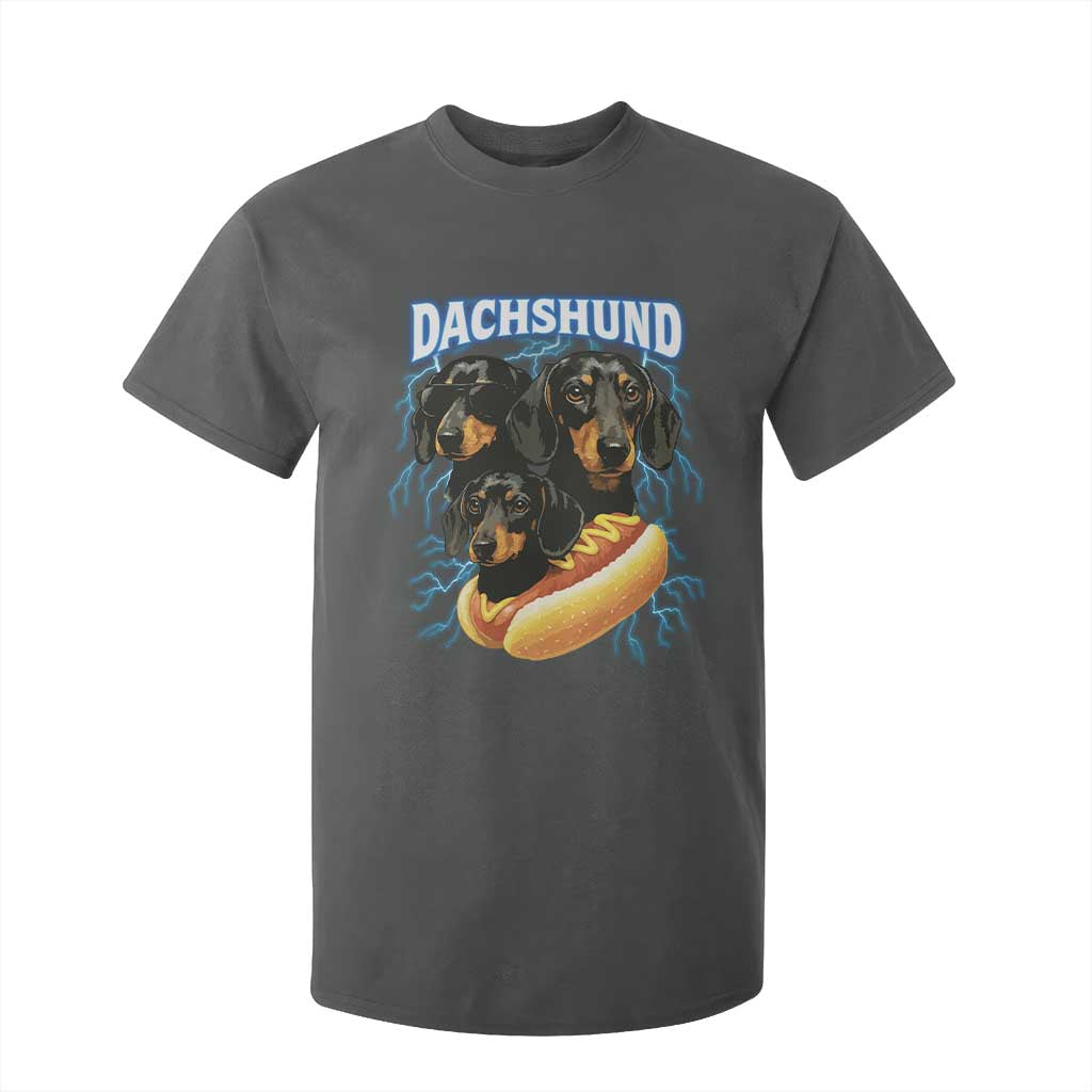 Dog Meme T Shirt For Kid Funny Dachshund Dog In A Hot Dog Costume TS12 Dark Heather Print Your Wear