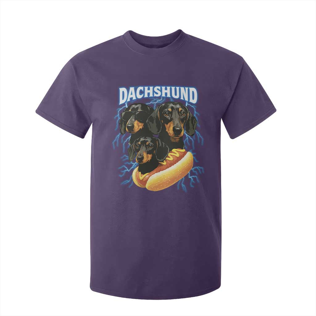 Dog Meme T Shirt For Kid Funny Dachshund Dog In A Hot Dog Costume TS12 Purple Print Your Wear