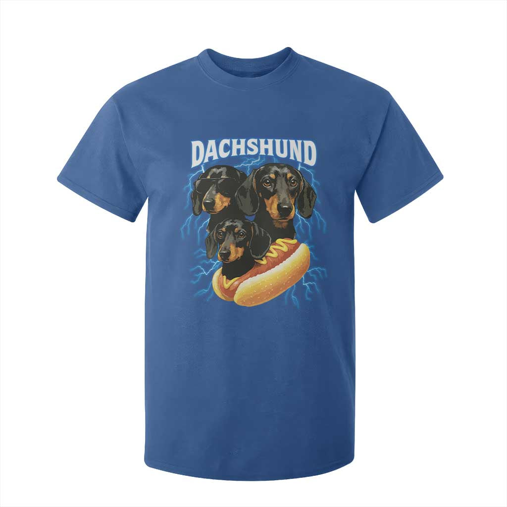 Dog Meme T Shirt For Kid Funny Dachshund Dog In A Hot Dog Costume TS12 Royal Blue Print Your Wear