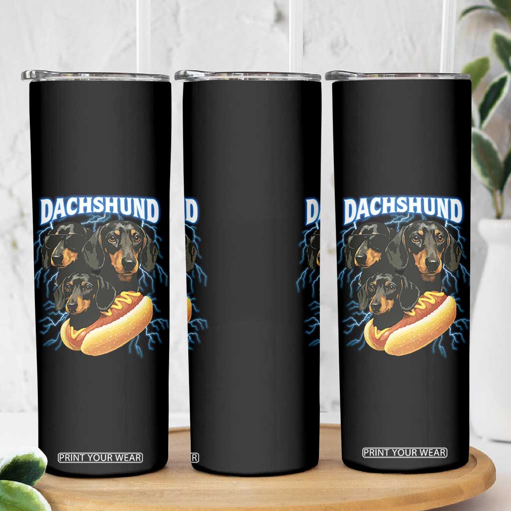 Dog Meme Skinny Tumbler Funny Dachshund Dog In A Hot Dog Costume TS12 Print Your Wear