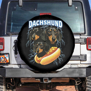 Dog Meme Spare Tire Cover Funny Dachshund Dog In A Hot Dog Costume TS12 No hole Black Print Your Wear