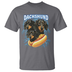 Dog Meme T Shirt Funny Dachshund Dog In A Hot Dog Costume TS12 Charcoal Print Your Wear