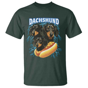Dog Meme T Shirt Funny Dachshund Dog In A Hot Dog Costume TS12 Dark Forest Green Print Your Wear