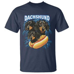 Dog Meme T Shirt Funny Dachshund Dog In A Hot Dog Costume TS12 Navy Print Your Wear