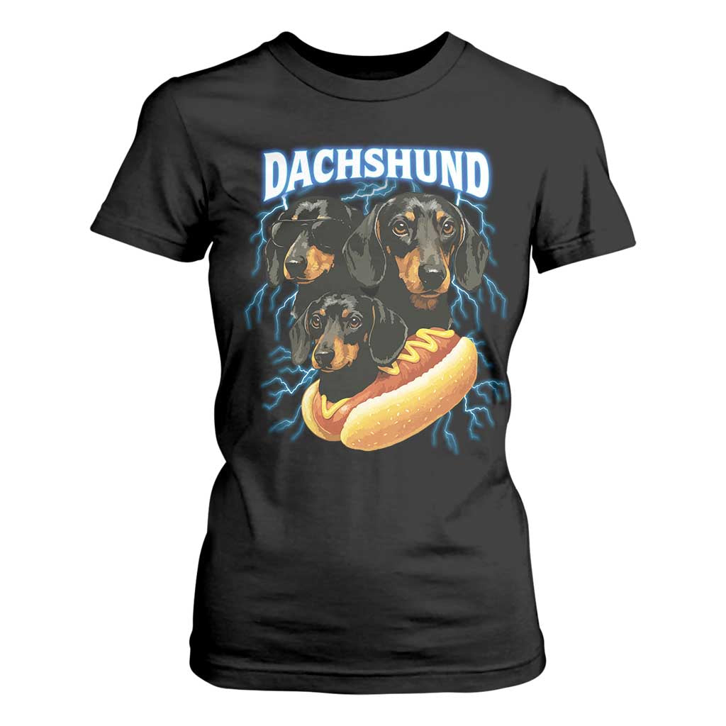 Dog Meme T Shirt For Women Funny Dachshund Dog In A Hot Dog Costume TS12 Black Print Your Wear