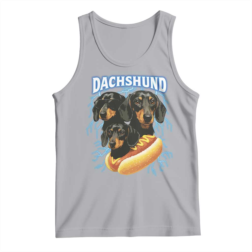 Dog Meme Tank Top Funny Dachshund Dog In A Hot Dog Costume TS12 Athletic Heather Print Your Wear