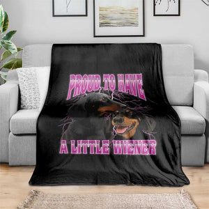 Funny Dachshund Dog Meme Throw Blanket Proud To Have A Little Wiener TS12 Print Your Wear