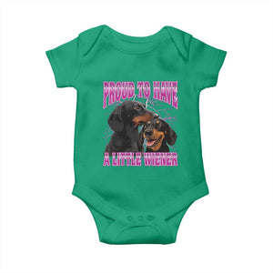 Funny Dachshund Dog Meme Baby Onesie Proud To Have A Little Wiener TS12 Irish Green Print Your Wear