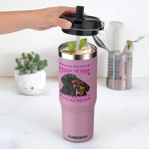 Funny Dachshund Dog Meme Flip Straw Tumbler Proud To Have A Little Wiener TS12 One Size: 30 oz Light Pink Print Your Wear