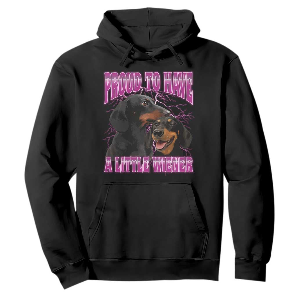 Funny Dachshund Dog Meme Hoodie Proud To Have A Little Wiener TS12 Black Print Your Wear