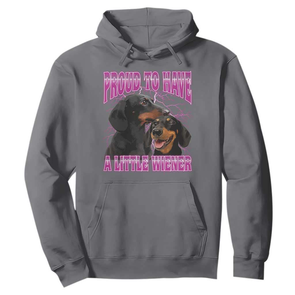 Funny Dachshund Dog Meme Hoodie Proud To Have A Little Wiener TS12 Charcoal Print Your Wear