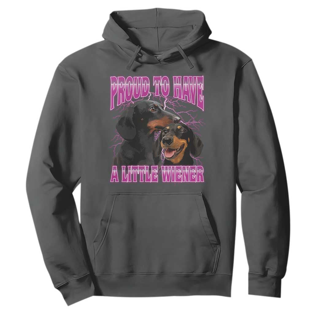 Funny Dachshund Dog Meme Hoodie Proud To Have A Little Wiener TS12 Dark Heather Print Your Wear