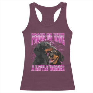 Funny Dachshund Dog Meme Racerback Tank Top Proud To Have A Little Wiener TS12 Maroon Print Your Wear