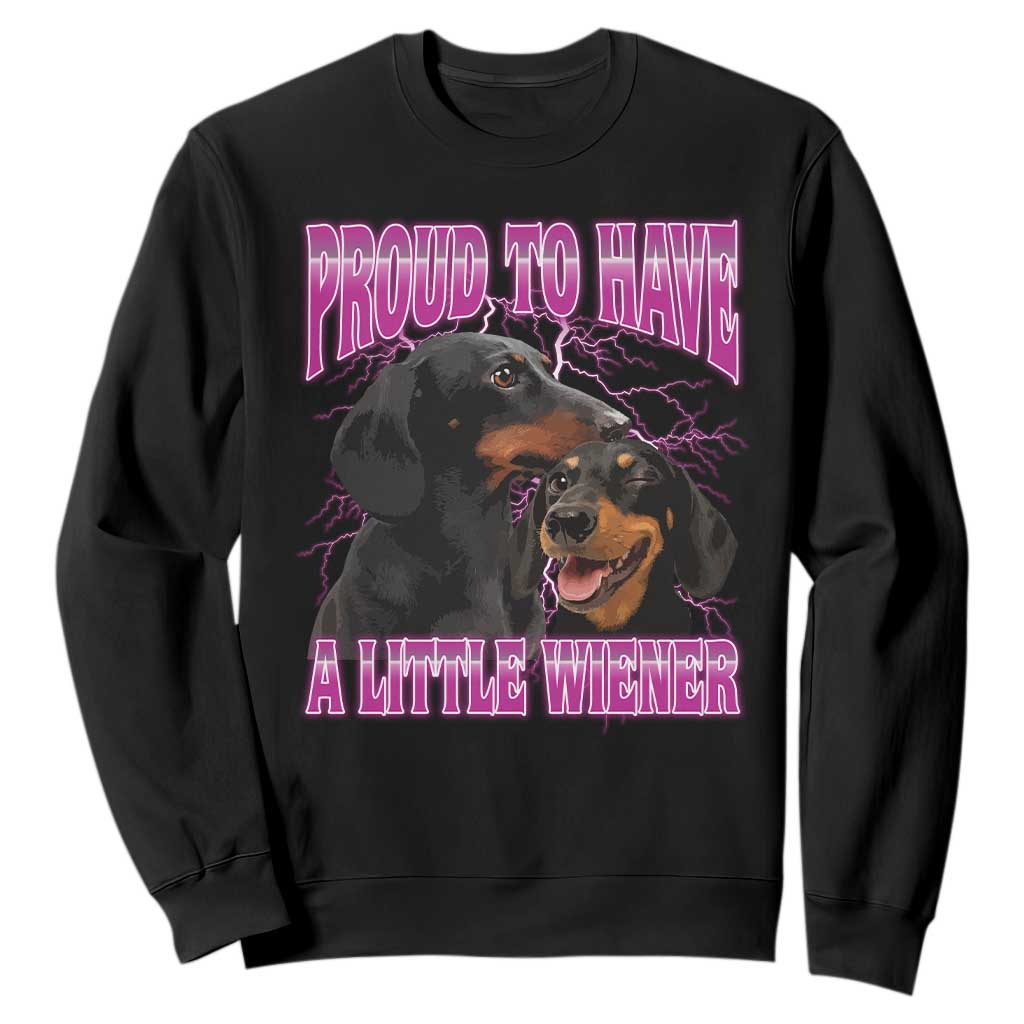 Funny Dachshund Dog Meme Sweatshirt Proud To Have A Little Wiener TS12 Black Print Your Wear