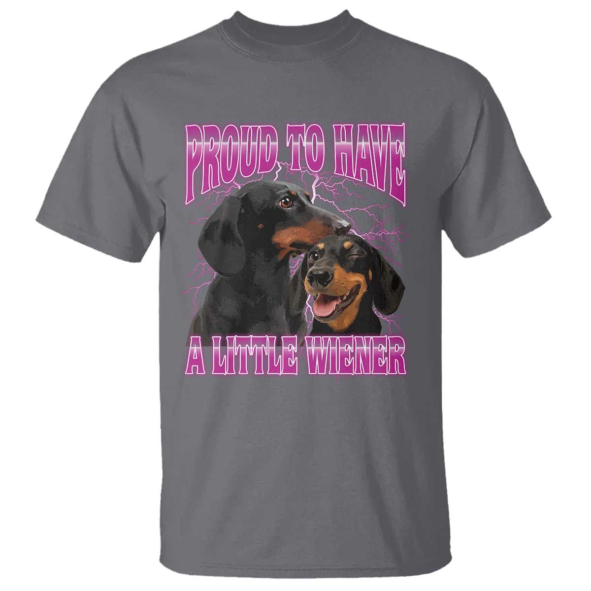 Funny Dachshund Dog Meme T Shirt Proud To Have A Little Wiener TS12 Charcoal Print Your Wear
