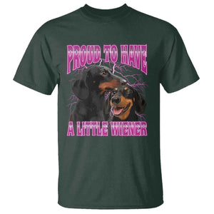 Funny Dachshund Dog Meme T Shirt Proud To Have A Little Wiener TS12 Dark Forest Green Print Your Wear