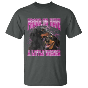 Funny Dachshund Dog Meme T Shirt Proud To Have A Little Wiener TS12 Dark Heather Print Your Wear