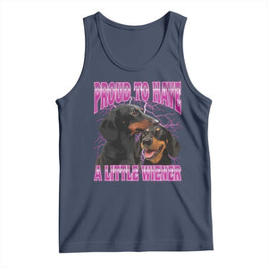 Funny Dachshund Dog Meme Tank Top Proud To Have A Little Wiener TS12 Navy Print Your Wear