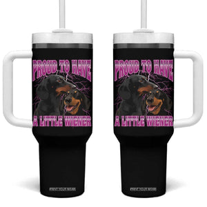 Funny Dachshund Dog Meme Tumbler With Handle Proud To Have A Little Wiener TS12 One Size: 40 oz Black Print Your Wear
