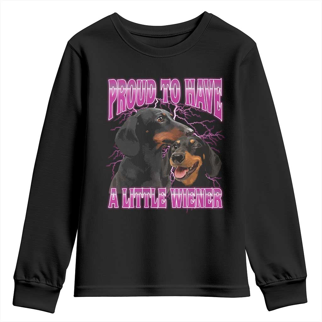 Funny Dachshund Dog Meme Youth Sweatshirt Proud To Have A Little Wiener - Print Your Wear