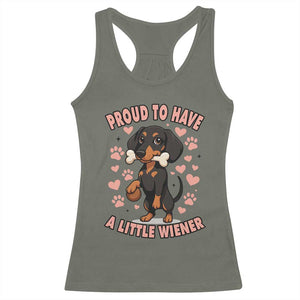 Dachshund Dog Lover Racerback Tank Top Proud To Have A Little Wiener TS12 Military Green Print Your Wear