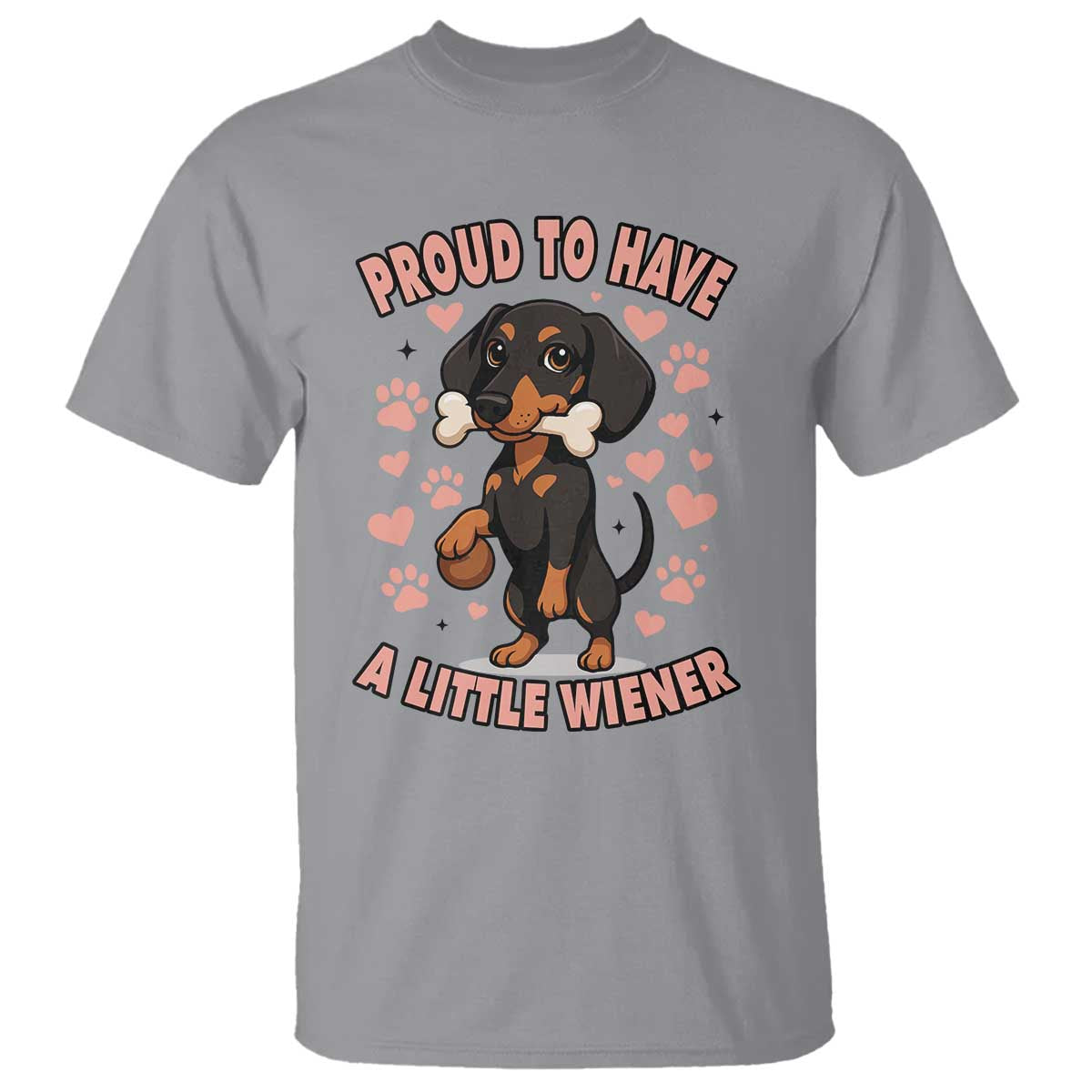 Dachshund Dog Lover T Shirt Proud To Have A Little Wiener TS12 Sport Gray Print Your Wear