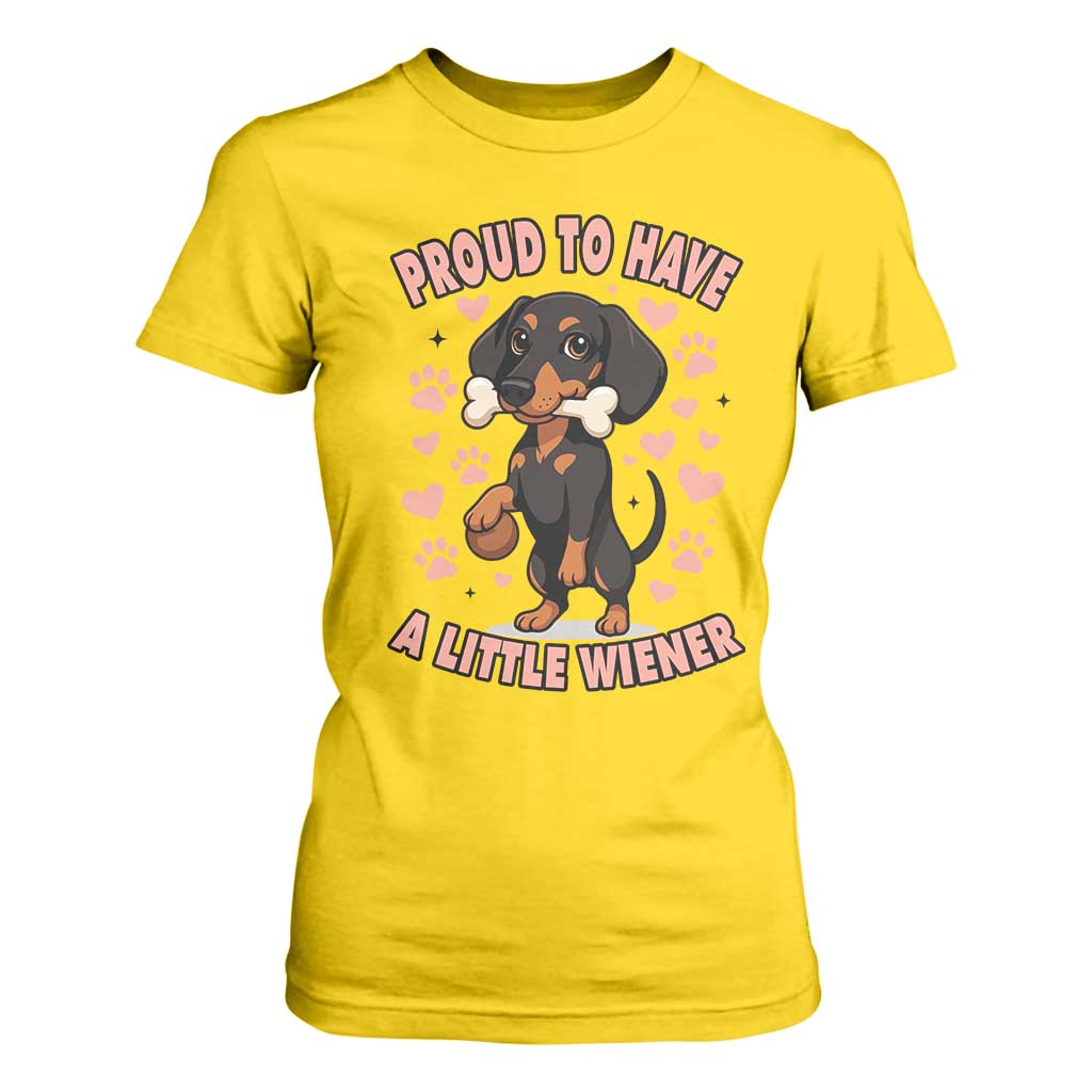 Dachshund Dog Lover T Shirt For Women Proud To Have A Little Wiener TS12 Daisy Print Your Wear