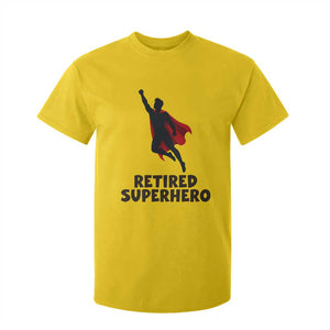 Retired Superhero Retirement Gift T Shirt For Kid Flying Red Cape Silhouette Graphic
