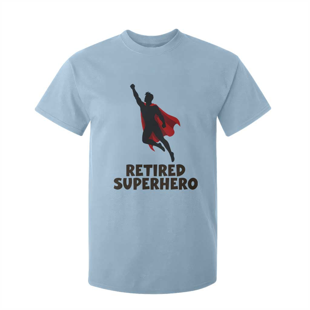 Retired Superhero Retirement Gift T Shirt For Kid Flying Red Cape Silhouette Graphic