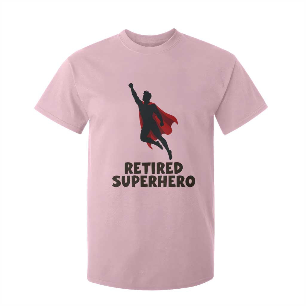 Retired Superhero Retirement Gift T Shirt For Kid Flying Red Cape Silhouette Graphic