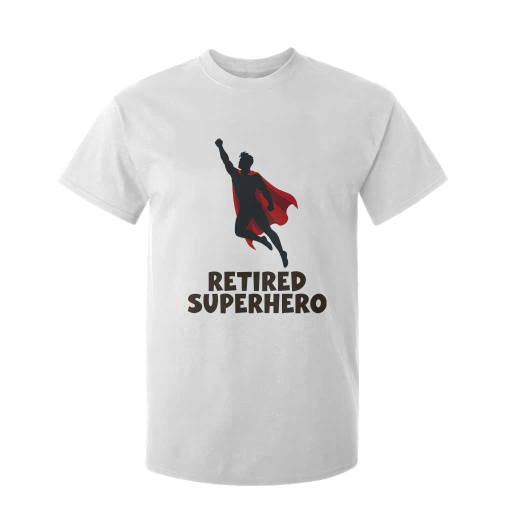 Retired Superhero Retirement Gift T Shirt For Kid Flying Red Cape Silhouette Graphic