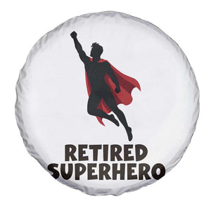 Retired Superhero Retirement Gift Spare Tire Cover Flying Red Cape Silhouette Graphic TS12 Print Your Wear