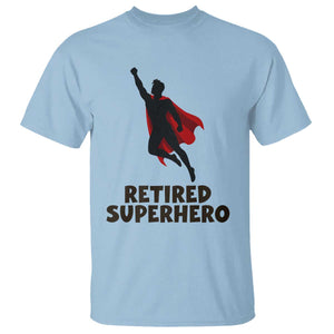 Retired Superhero Retirement Gift T Shirt Flying Red Cape Silhouette Graphic