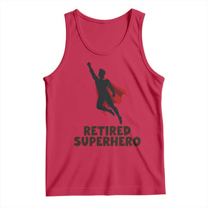 Retired Superhero Retirement Gift Tank Top Flying Red Cape Silhouette Graphic