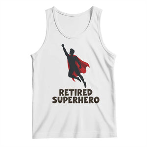 Retired Superhero Retirement Gift Tank Top Flying Red Cape Silhouette Graphic