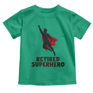 Retired Superhero Retirement Gift Toddler T Shirt Flying Red Cape Silhouette Graphic