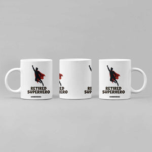Retired Superhero Retirement Gift Coffee Mug Flying Red Cape Silhouette Graphic TS12 Print Your Wear