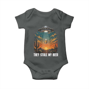 They Stole My Beer Baby Onesie Funny UFO Abducting Beer Mug Vintage Western Gift