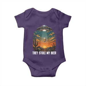 They Stole My Beer Baby Onesie Funny UFO Abducting Beer Mug Vintage Western Gift