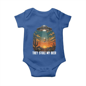 They Stole My Beer Baby Onesie Funny UFO Abducting Beer Mug Vintage Western Gift