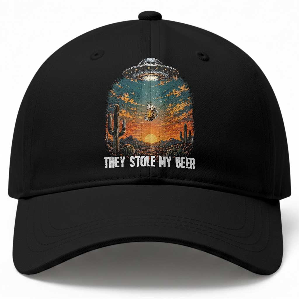 They Stole My Beer Baseball Cap Funny UFO Abducting Beer Mug Vintage Western Gift TS12 Print Your Wear