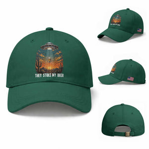 They Stole My Beer Baseball Cap Funny UFO Abducting Beer Mug Vintage Western Gift
