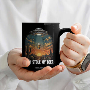 They Stole My Beer Coffee Mug Funny UFO Abducting Beer Mug Vintage Western Gift TS12 Print Your Wear