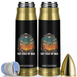 They Stole My Beer Bullet Tumbler Funny UFO Abducting Beer Mug Vintage Western Gift TS12 Black Print Your Wear